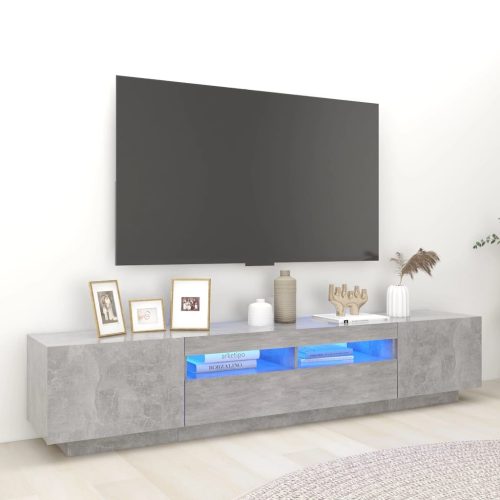 vidaXL betonszürke TV-szekrény LED-lámpákkal 200 x 35 x 40 cm