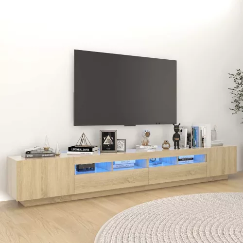 vidaXL sonoma tölgy színű TV-szekrény LED-lámpákkal 260 x 35 x 40 cm
