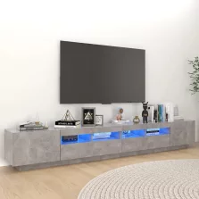   vidaXL betonszürke TV-szekrény LED-lámpákkal 260 x 35 x 40 cm