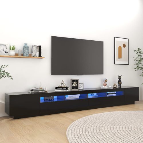 vidaXL fekete TV-szekrény LED-lámpákkal 300 x 35 x 40 cm