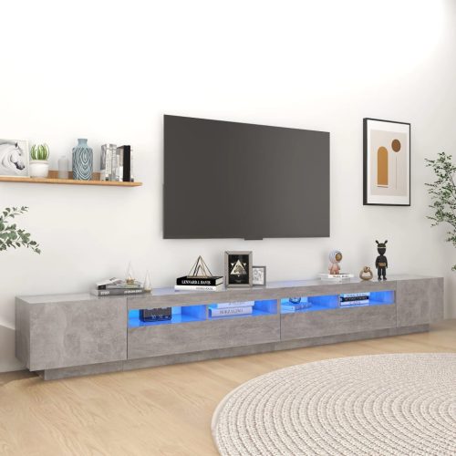 vidaXL betonszürke TV-szekrény LED-lámpákkal 300 x 35 x 40 cm