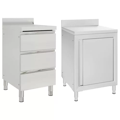 vidaXL 2 db rozsdamentes acél kereskedelmi konyhaszekrény