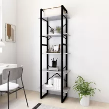   vidaXL 5 szintes betonszürke szerelt fa könyvszekrény 60 x 30 x 175 cm