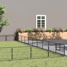 vidaXL fekete acél kutyakennel 100 m²