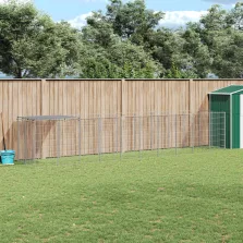 vidaXL ezüstszínű acél kutyakennel 6,05 m²