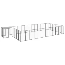 vidaXL fekete acél kutyakennel 22,99 m²