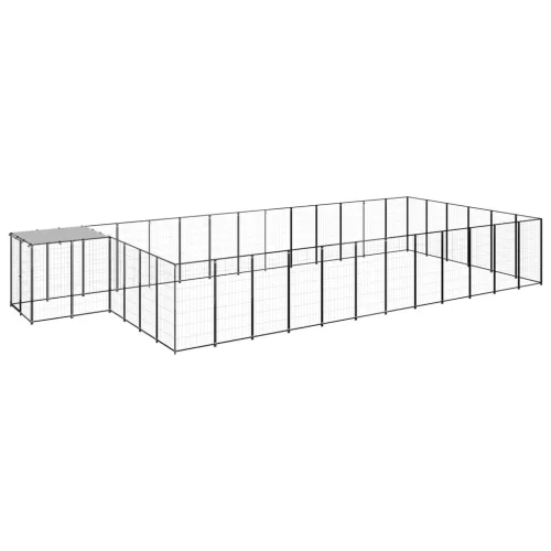 vidaXL fekete acél kutyakennel 22,99 m²