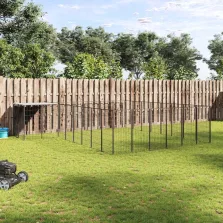 vidaXL fekete acél kutyakennel 15,73 m²