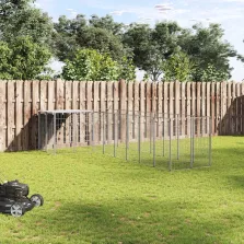 vidaXL ezüstszínű acél kutyakennel 6,05 m²