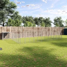 vidaXL ezüstszínű acél kutyakennel 25,41 m²