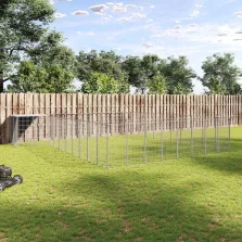 vidaXL ezüstszínű acél kutyakennel 25,41 m²