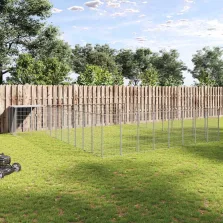 vidaXL ezüstszínű acél kutyakennel 37,51 m²