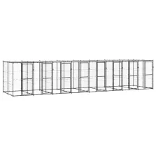 vidaXL kültéri acél kutyakennel tetővel 19,36 m²
