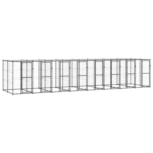 vidaXL kültéri acél kutyakennel tetővel 19,36 m²