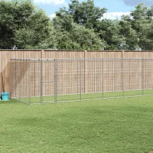   vidaXL kültéri horganyozott acél kutyakennel tetővel 21,78 m²