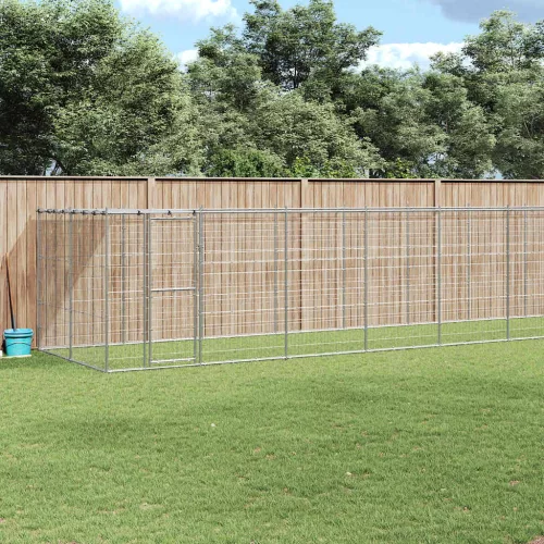 vidaXL kültéri horganyozott acél kutyakennel tetővel 21,78 m²