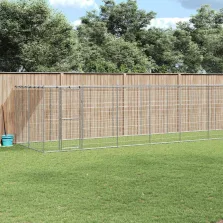   vidaXL kültéri horganyozott acél kutyakennel tetővel 26,62 m²