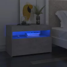   vidaXL betonszürke éjjeliszekrény LED-lámpákkal 60 x 35 x 40 cm
