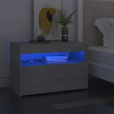  vidaXL 2 db betonszürke éjjeliszekrény LED-lámpákkal 60 x 35 x 40 cm