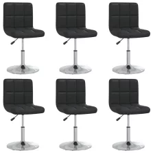 vidaXL 6 db fekete műbőr étkezőszék