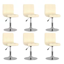   vidaXL 6 db krémszínű szövetborítású forgó étkezőszék