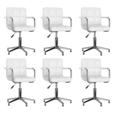 vidaXL 6 db fehér forgó műbőr étkezőszék