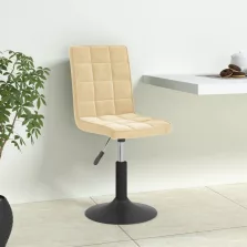 vidaXL 4 db krémszínű bársony forgó étkezőszék