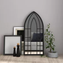 vidaXL fekete vas tükör beltéri használatra 100 x 45 cm