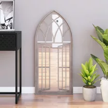   vidaXL homokszínű vas tükör beltéri használatra 100 x 45 cm