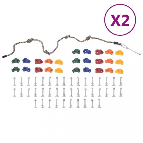 vidaXL 50 db többszínű mászókő kötéllel