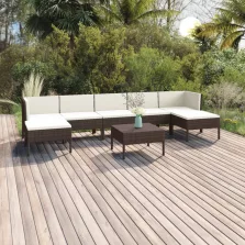   vidaXL 8 részes barna polyrattan kerti bútorszett párnákkal