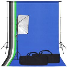   vidaXL fotóstúdió-felszerelés softbox lámpával és háttérrel