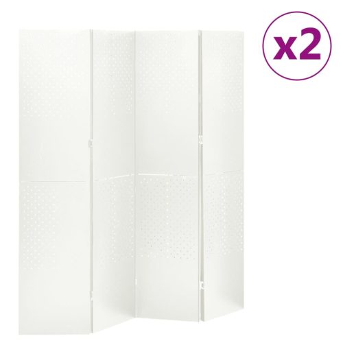 vidaXL 2 db fehér acél 4-paneles térelválasztó 160 x 180 cm