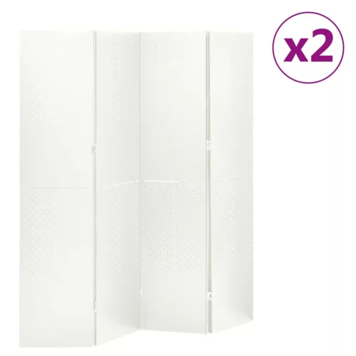 vidaXL 2 db fehér acél 4-paneles térelválasztó 160 x 180 cm