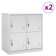   vidaXL 2 db világosszürke acél zárható szekrény 90 x 45 x 92,5 cm
