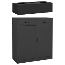   vidaXL antracitszürke acél irodai szekrény ültetőládával 90x40x125 cm