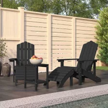   vidaXL antracitszürke kerti adirondack székek lábtartóval és asztallal