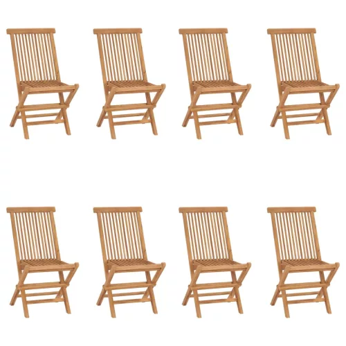 vidaXL 8 db tömör tíkfa összecsukható kerti szék