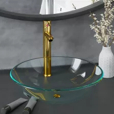   vidaXL edzett üveg mosdókagyló csapteleppel és leeresztőszeleppel