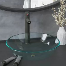   vidaXL edzett üveg mosdókagyló csapteleppel és leeresztőszeleppel