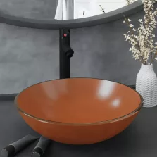   vidaXL edzett üveg mosdókagyló csapteleppel és leeresztőszeleppel