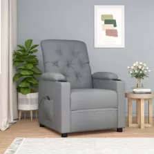 vidaXL világosszürke szövet elektromos dönthető fotel