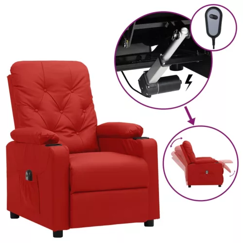 vidaXL bordó műbőr elektromos dönthető fotel