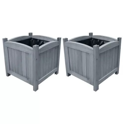 vidaXL 2 db tömör fenyőfa kerti magaságyás 30 x 30 x 30 cm
