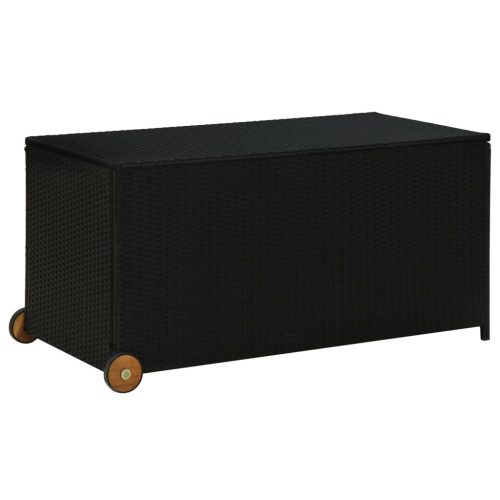 vidaXL fekete polyrattan kerti tárolóláda 120 x 65 x 61 cm