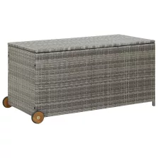   vidaXL világosszürke polyrattan kerti tárolóláda 120 x 65 x 61 cm