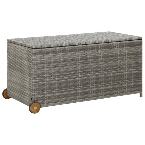 vidaXL világosszürke polyrattan kerti tárolóláda 120 x 65 x 61 cm