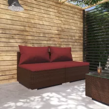   vidaXL 2 részes barna polyrattan kerti ülőgarnitúra párnákkal