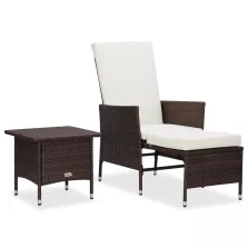   vidaXL 2 részes barna polyrattan kerti ülőgarnitúra párnákkal