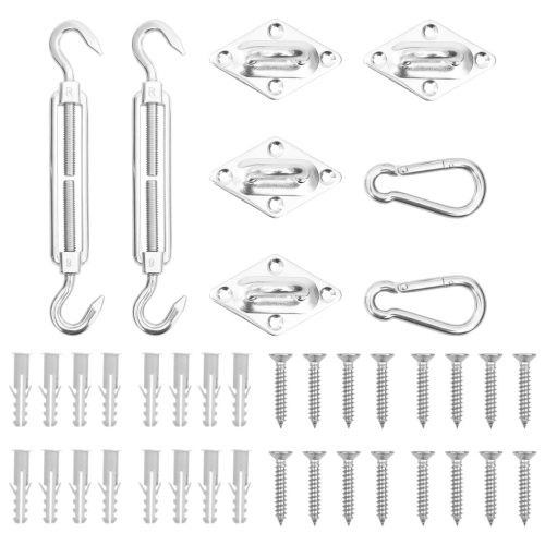 vidaXL 8 darabos rozsdamentes acél napvitorla-tartozékszett